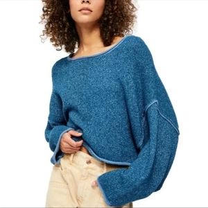 Free People Yellow Bardot Sweater Medium NWT